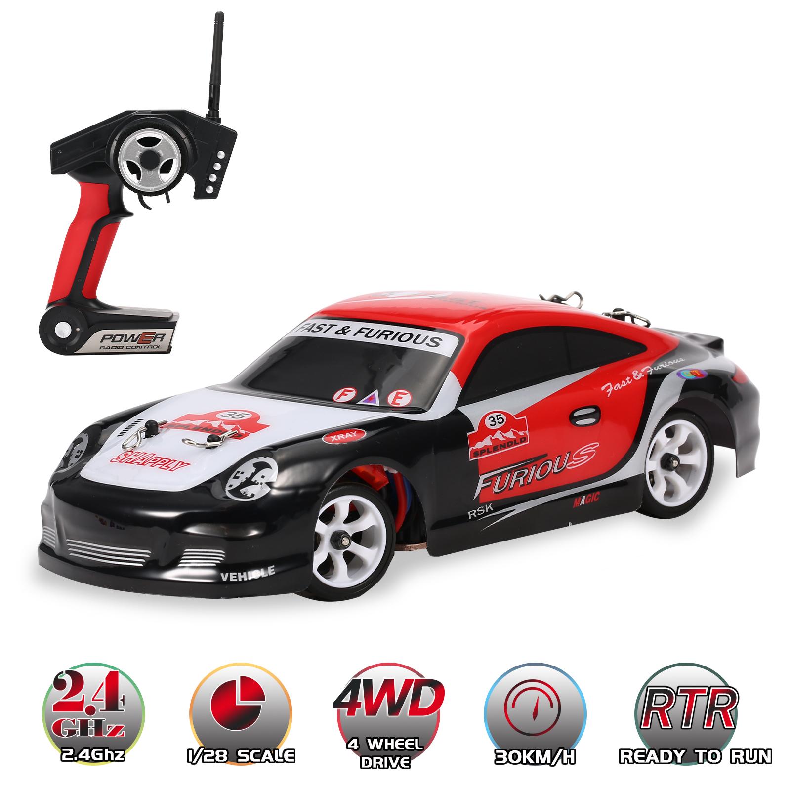 WLtoys K969 Радиоуправляемая машина для дрифта 1/28 Радиоуправляемая машина 2,4 ГГц 4WD 30 км/ч Радиоуправляемая гоночная машина Высокоскоростной детский подарок RTR с разноцветный