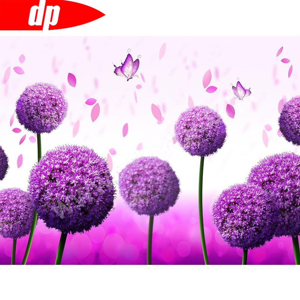 Одуванчик 5D DIY Алмазная картина Алмазная вышивка Цветок Полный круглый вышивки крестом 20X30CM