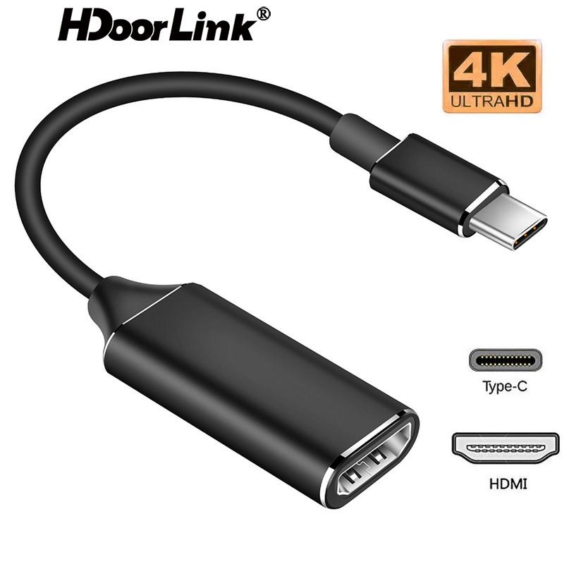 Адаптер-конвертер HdoorLink USB C - HDMI Адаптер Type C - HDMI-совместимый кабель-адаптер 4K USB 3.1 HDMI Конвертер HDTV для MacBook чёрный