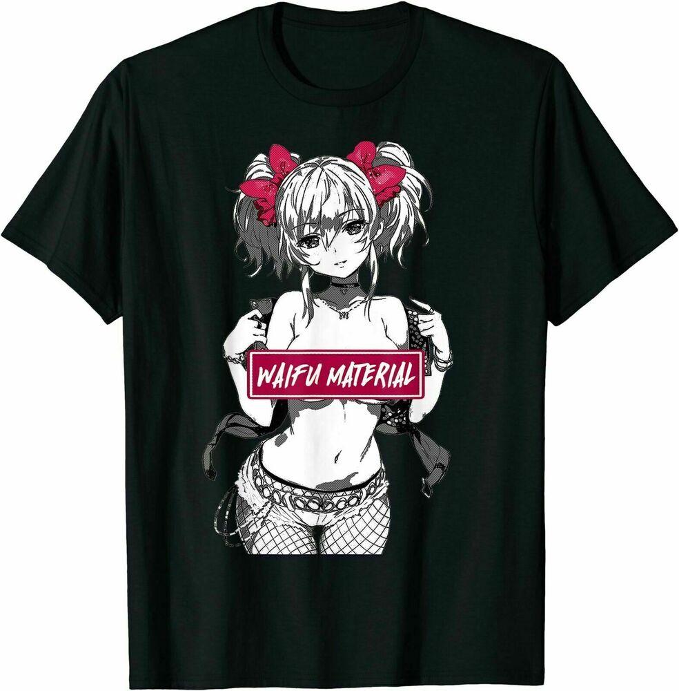 Ретро Waifu Material Sey Anime Girl Симпатичная футболка унисекс S