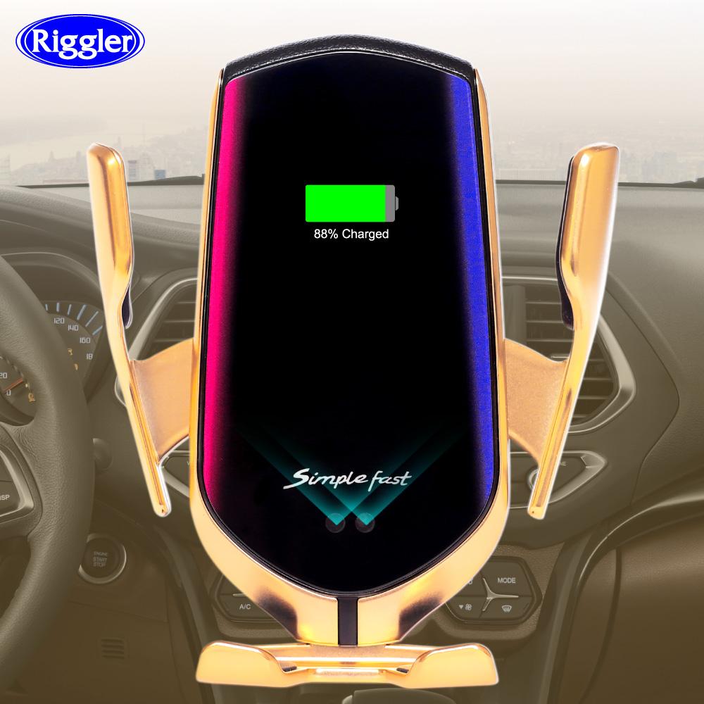 Автоматическое автомобильное беспроводное зарядное устройство 10 Вт типа C Forhuawei Mate30 Pro Forsamsung S10 + Qi Инфракрасный индукционный автомобильный держатель для телефона air outlet серебряный