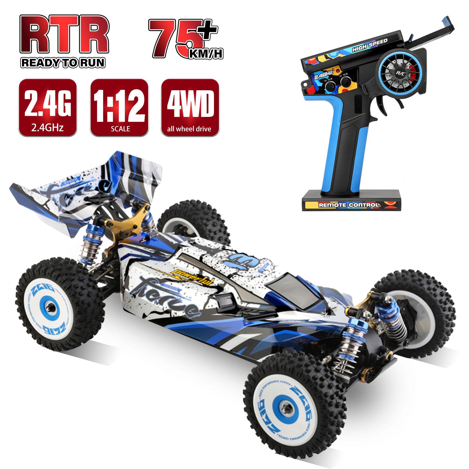 WLtoys 124017 Автомобиль с дистанционным управлением, внедорожный автомобиль, высокоскоростной гусеничный автомобиль с дистанционным управлением 112, 2,4 ГГц, гоночный синий