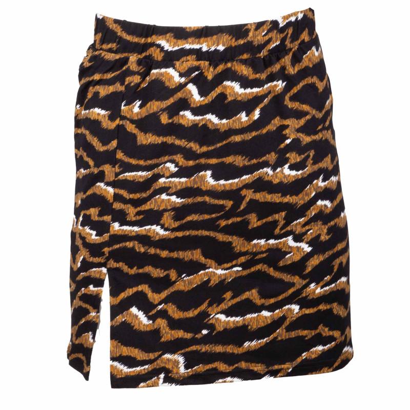 Короткая юбка с леопардовым принтом и разрезом Женщина VERO MODA XS чёрный
