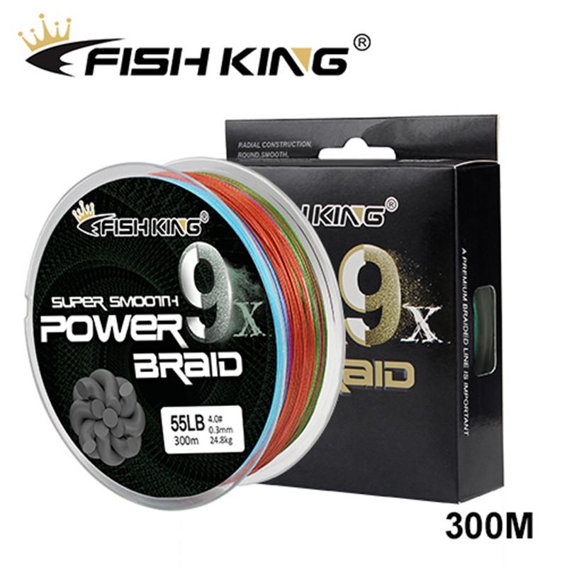 Fishing King 300M 9X прядей плетеная леска мультифиламентная леска PE плетеная леска 0.6-0.12mm-20lb темно-зеленого