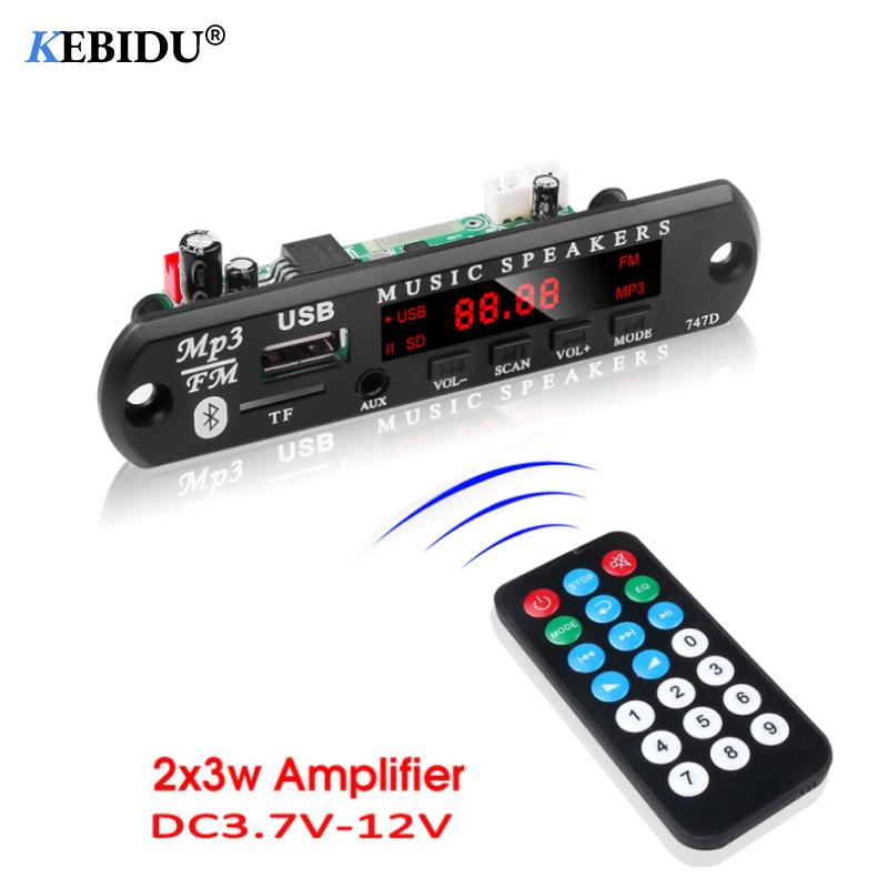   Joom Плата декодера Bluetooth 5,0 MP3 FM USB TF SD LINE IN AUX аудиоплеер стерео поддержка 6 Вт усилитель DC3,7 В 12 В 3.7-5V