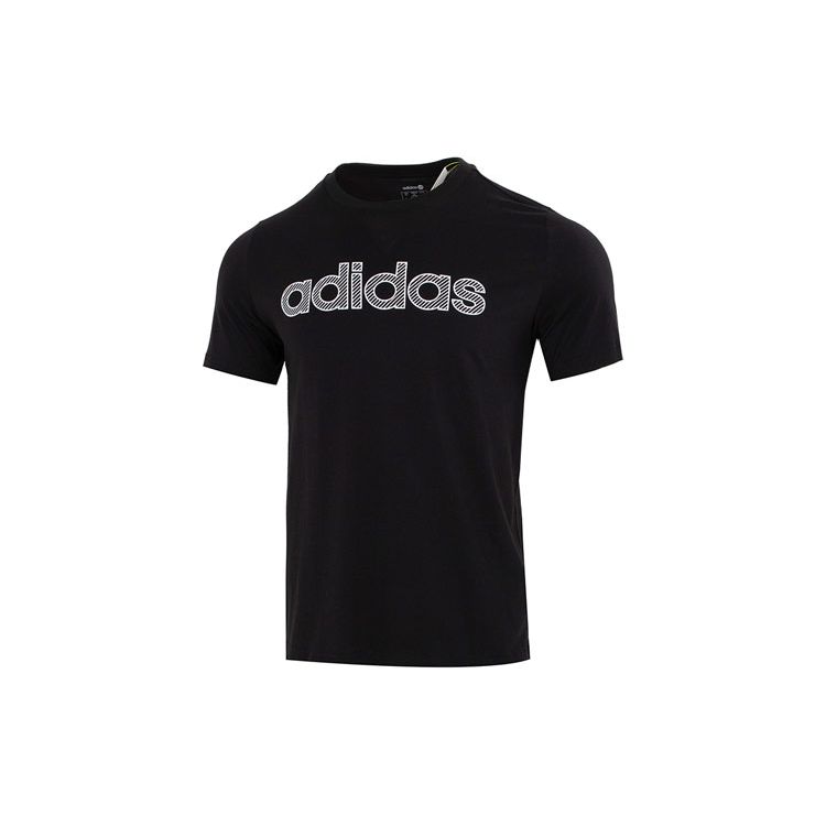 Adidas Neo Повседневная дышащая футболка с буквенным логотипом Мужские топы черные HD7066 S