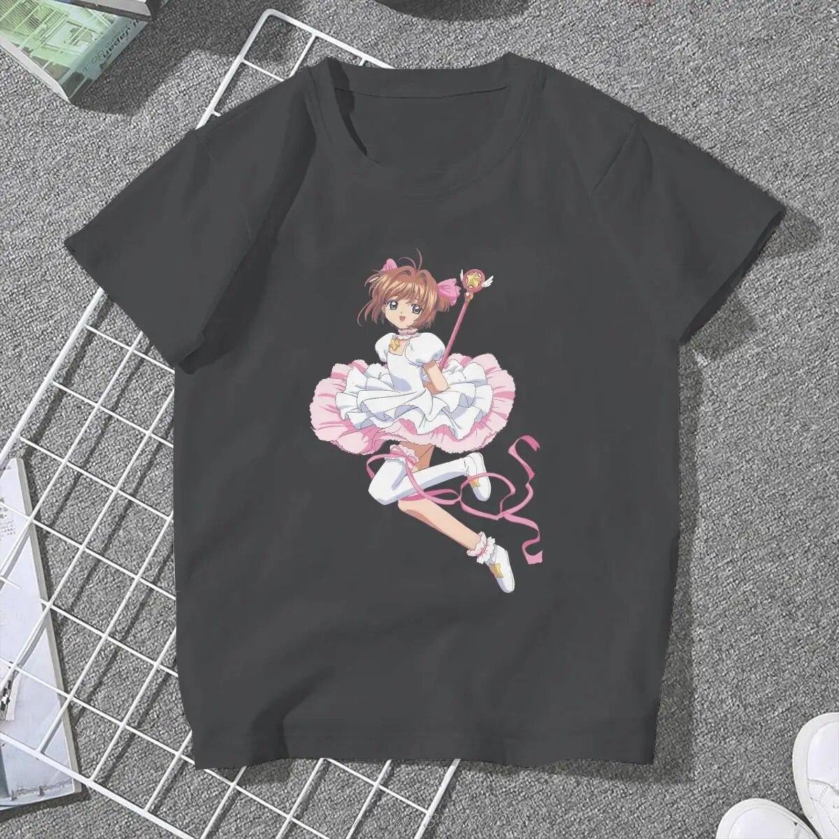 Сакура Киномото милая женская футболка для девочек Card Captor Sakura Anime 5XL Blusas Harajuku Повседневная футболка с короткими рукавами в винтажном стиле оверсайз L