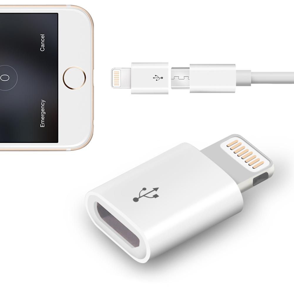 USB-адаптер для iPhone 8 Lightning - Micro USB для iPhone 6s 11 Pro XS 7 Адаптер Быстрая зарядка Синхронизация данных для iPad USB-кабель белый