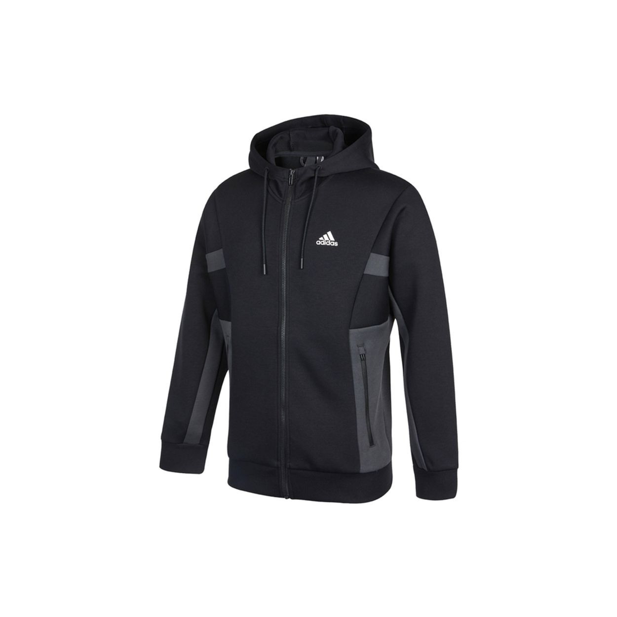 Вязаная куртка Adidas Spacer с контрастным карманом и капюшоном с логотипом Мужская верхняя одежда черного цвета H39239 S