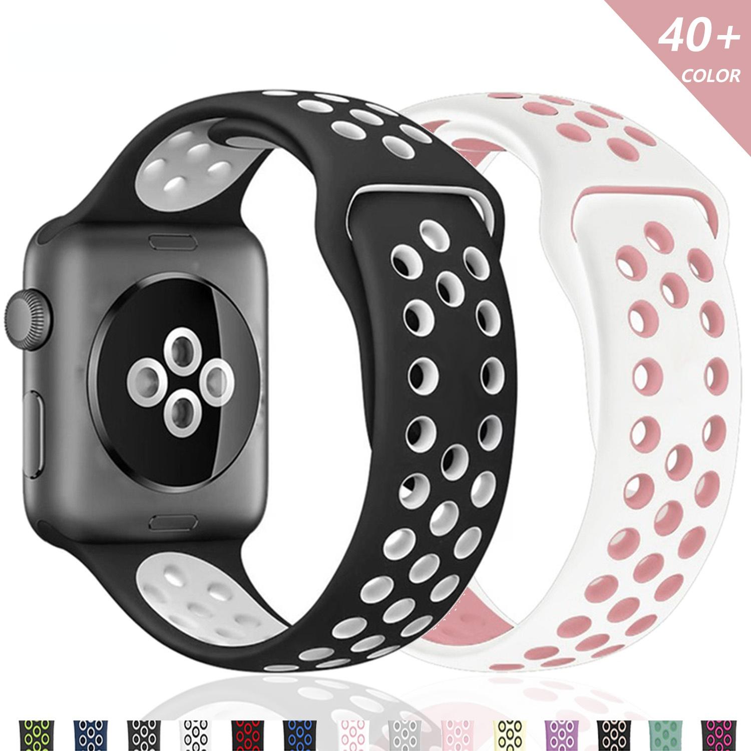 Силиконовый ремешок для Apple Watch, ремешок 40 мм, 38 мм, 42 мм, 44 мм, резиновый ремешок для часов, браслет для умных часов iWatch series 3, 4, 5, 6, 7 se, ремешок 38MM or 40MM  ML