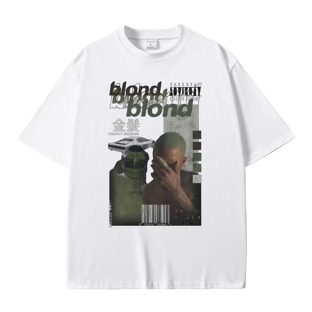 Футболка «Blond Hip Hop» Рэппер Фрэнк Футболка «Океан» Негабаритные футболки Унисекс Модные негабаритные футболки с коротким рукавом Унисекс Винтажная футболка Унисекс L