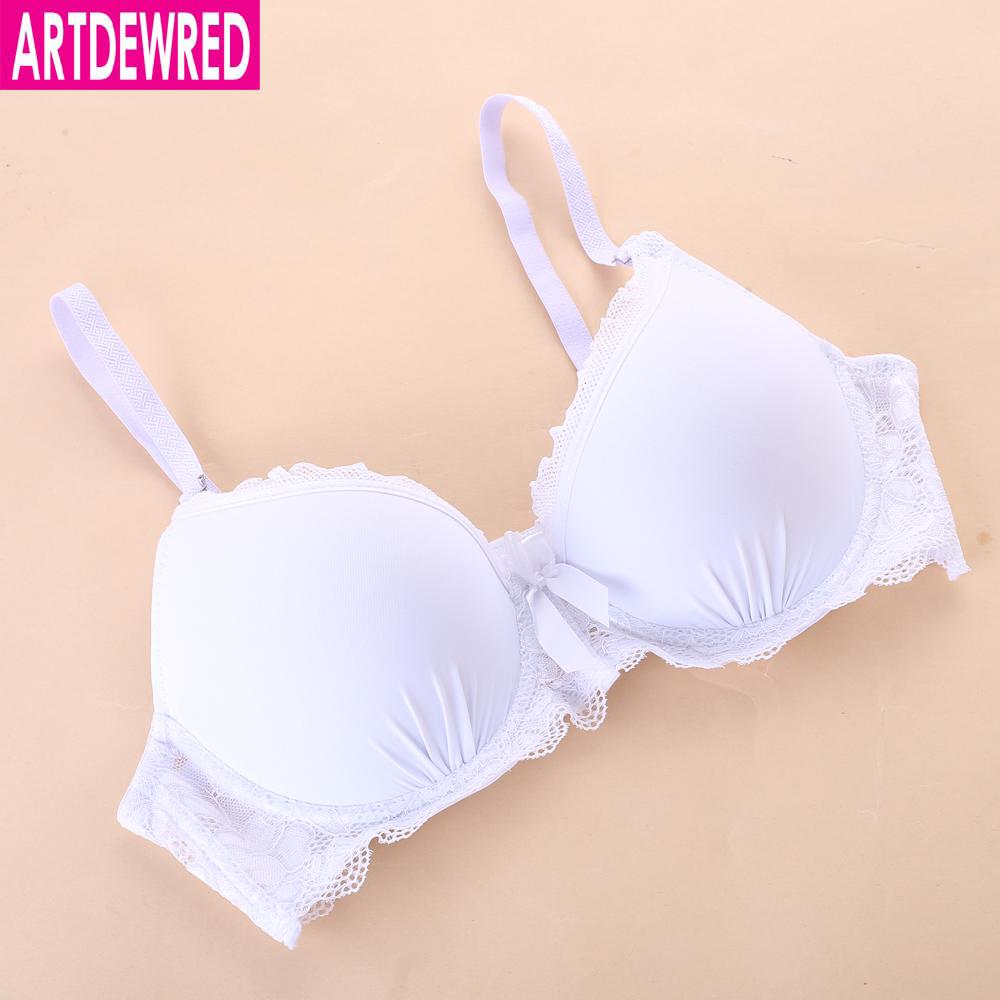 Artdewred женские сексуальные бюстгальтеры, большие размеры Soutien Gorge, кружевной бюстгальтер без косточек, модный бюстгальтер пуш-ап для девочек 36A белый