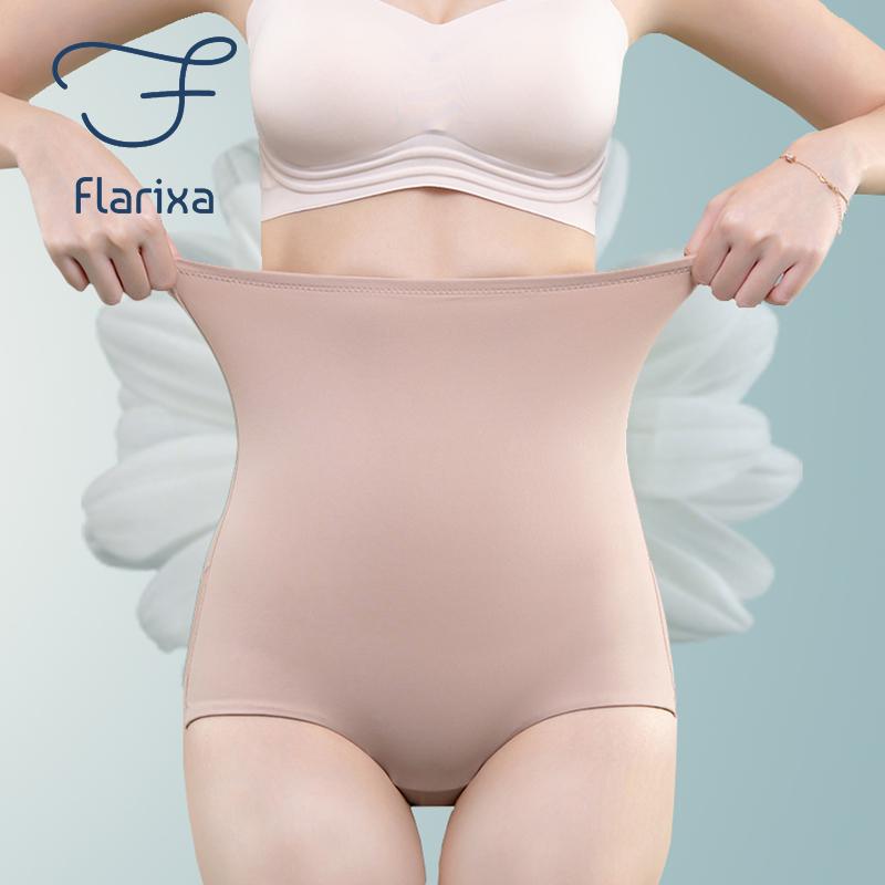Трусики Flarixa из тонкого ледяного шелка, сетчатый материал, дышащие брюки с высокой талией, корректирующее белье, корректирующее белье, женское нижнее белье, трусы для девочек L бежевый