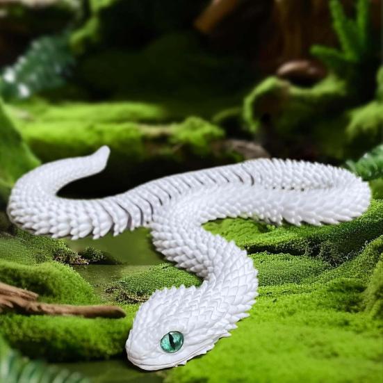 3D-печатные животные, шарнирные, имитация змеи, игрушки для снятия стресса, реалистичная гибкая змея 30cm золотистый/красный