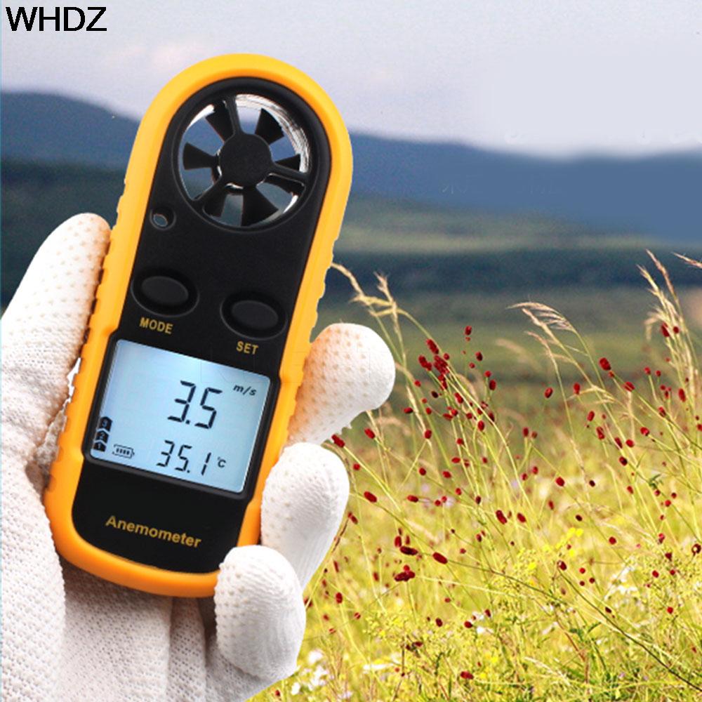 Цифровой анемометр, измеритель скорости ветра-10 ~ 45C, тестер температуры Anemometro с ЖК-дисплеем с подсветкой