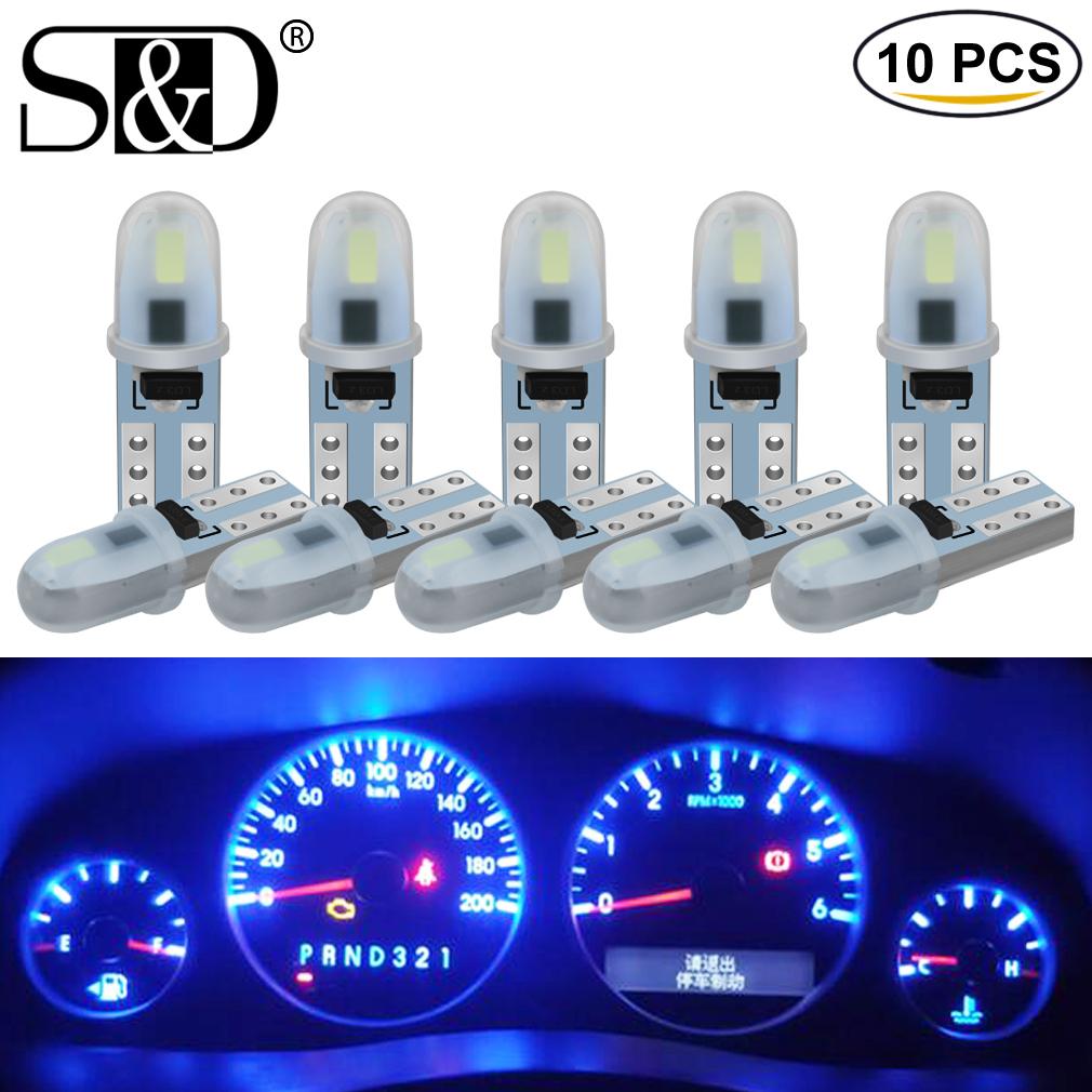10 шт. T5 Led Bulb W3W W1.2W Led Canbus Внутреннее освещение автомобиля Индикатор обогрева приборной панели Клин Авто инструмент Лампа 12 В красный