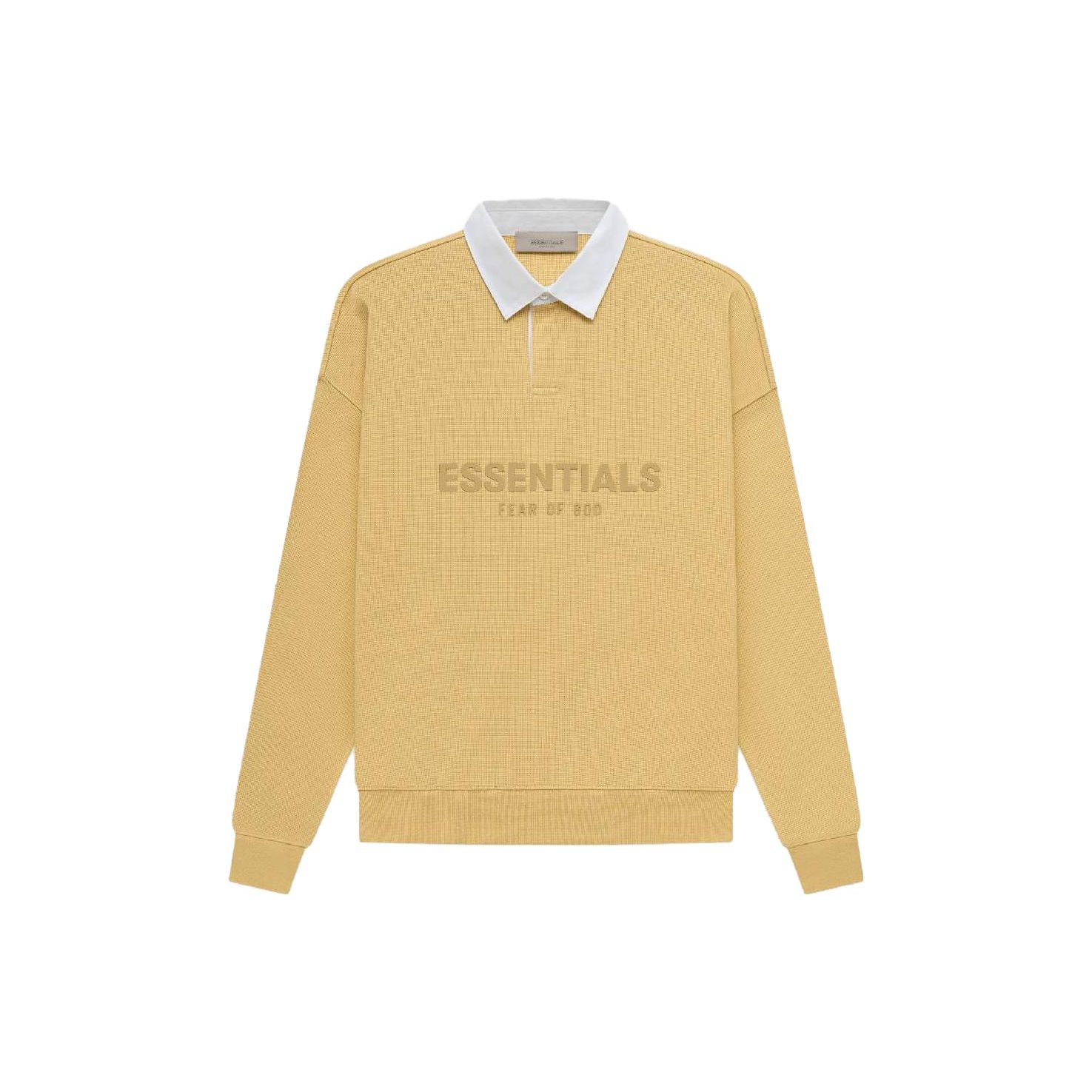 Fear of God Essentials SS23 Waffle Henley Rugby Logo Print Мужские рубашки-поло с длинными рукавами Светло-тосканские FOG-SS23-057 M