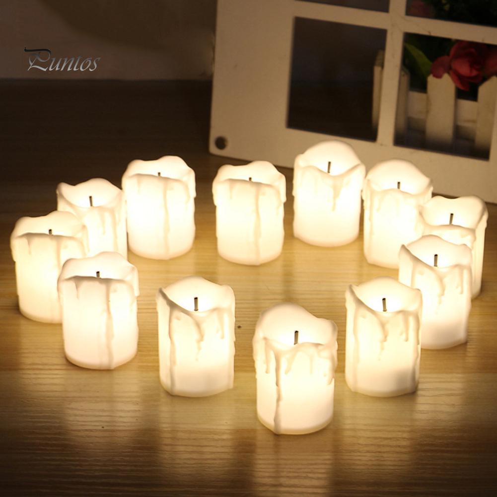 Puntos Party Decor 5 шт/10 шт имитация светодиодных беспламенных электронных свечей настольная лампа 5pcs красный