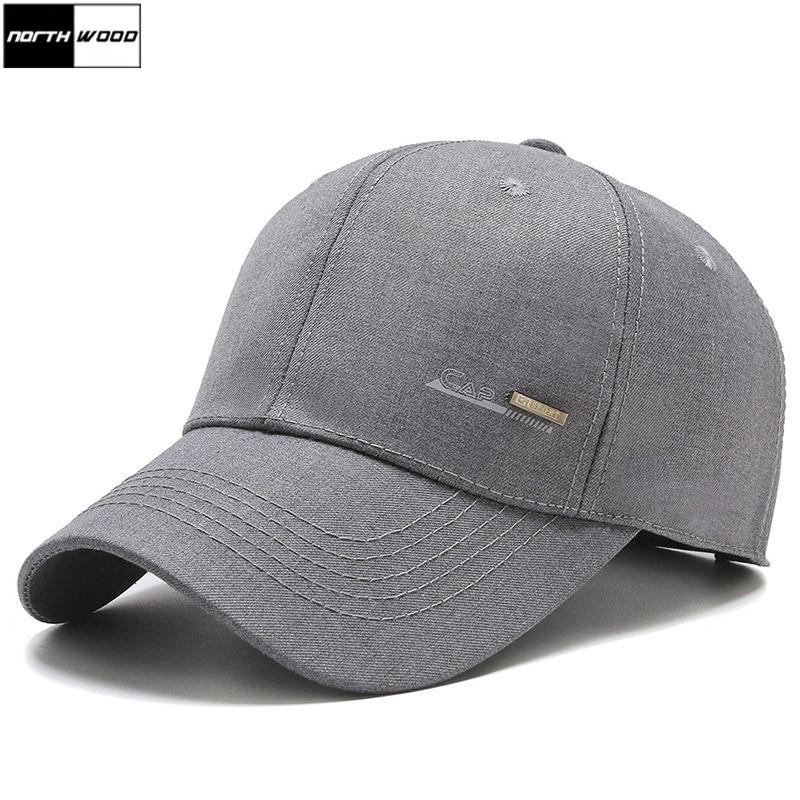 Мужская бейсболка NORTHWOOD, 5 цветов, однотонные хлопковые шляпы Snapback, регулируемая кепка для гольфа 56-60 cm чёрный