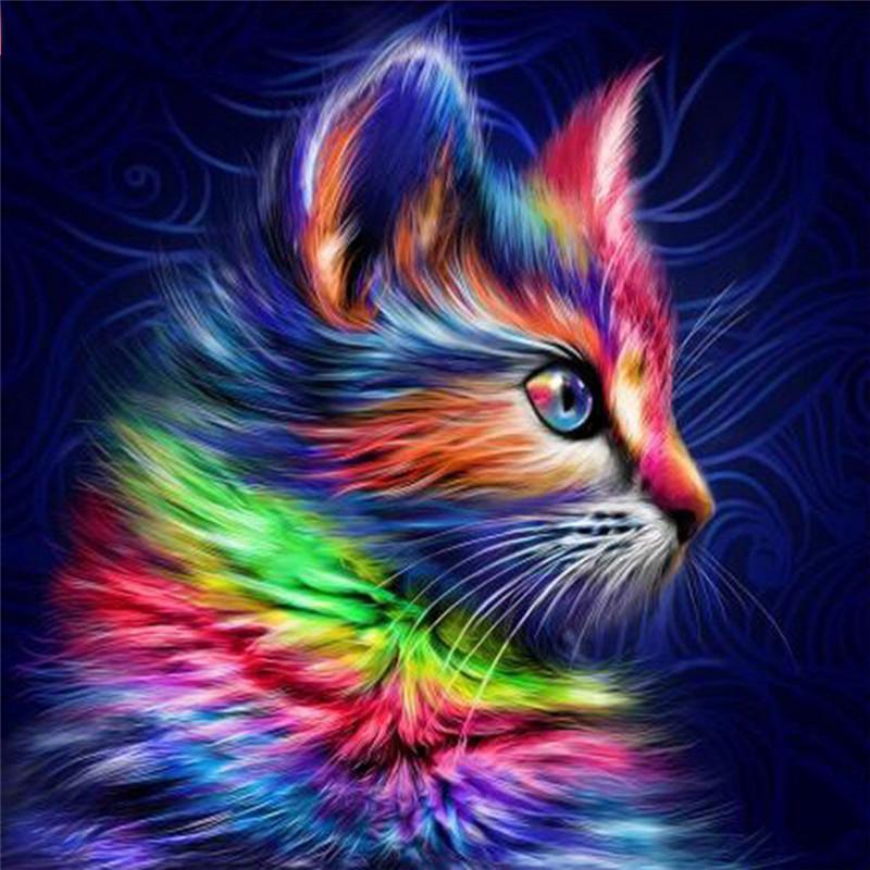 5D Diy алмазная живопись роспись кота алмазная вышивка крестиком домашний декор подарки ручной работы Round 25x25cm
