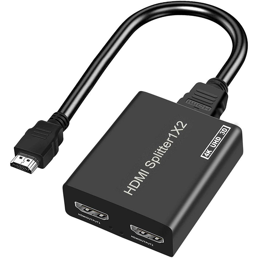 Адаптер HDTV, один вход на два выхода, дисплей 4K 1080P, дублирующий HDMI-сплиттер, переключатель 1 в 2, выход для DVD PS4 Xbox чёрный