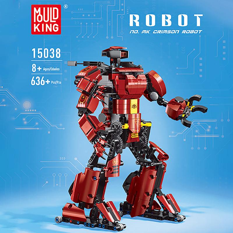 MOLD KING 15038 Креативные игрушки, приложение, радиоуправляемое управление, моторизованный малиновый робот, модель, высокотехнологичный строительный блок, кирпич, детский рождественский подарок