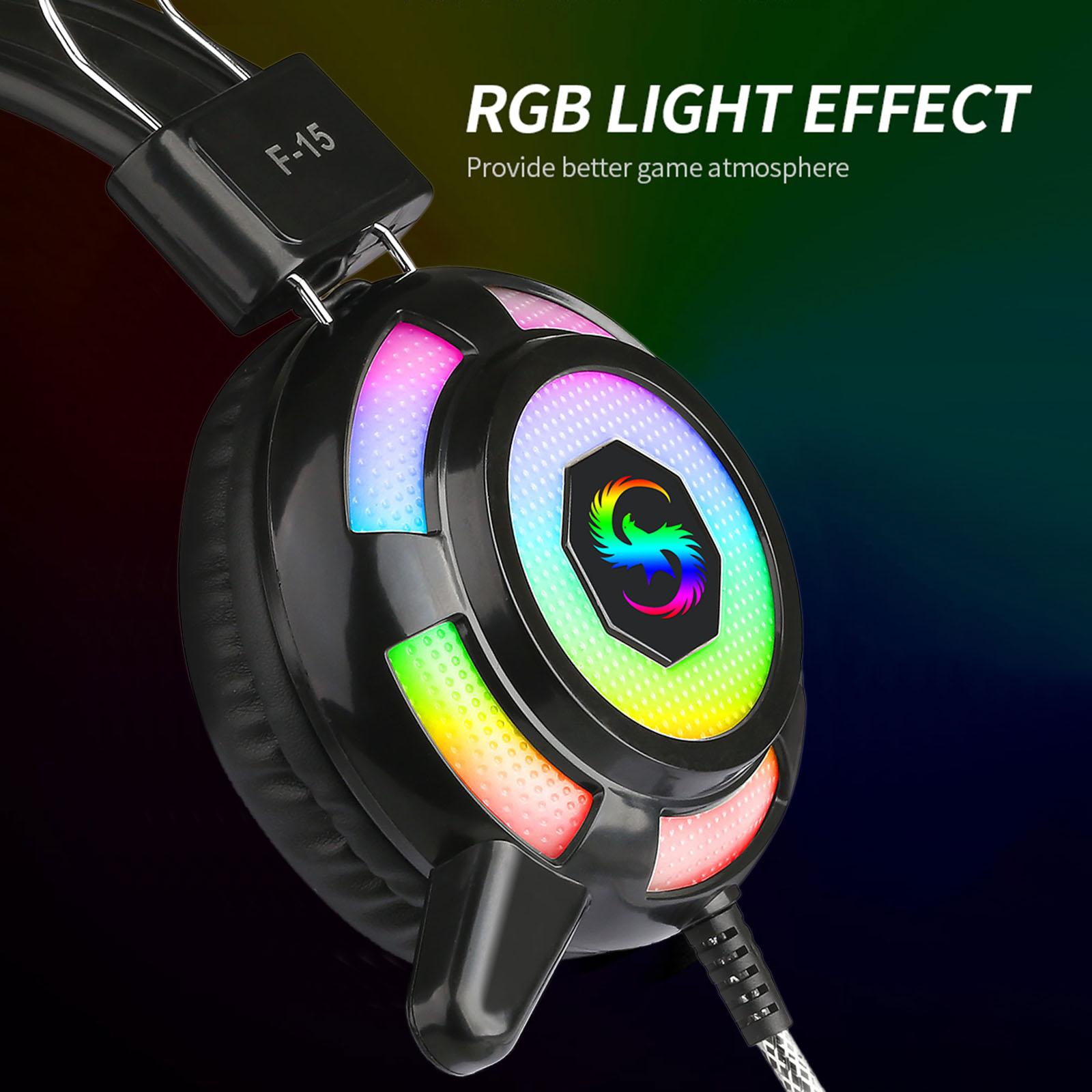 Проводные наушники KUBITE, игровые наушники-вкладыши с RGB-подсветкой, суперослепительный интерфейсный провод чёрный