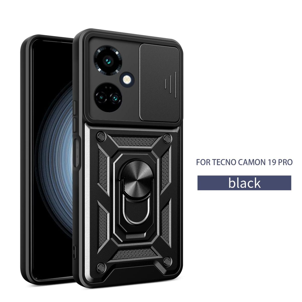 Ударопрочный бронированный чехол для Tecno Camon18 19 20 4G 5G автомобильный держатель для телефона чехол для Infinix Hot40 30 20 12 11 защита объектива камеры Tecno Camon 18 чёрный