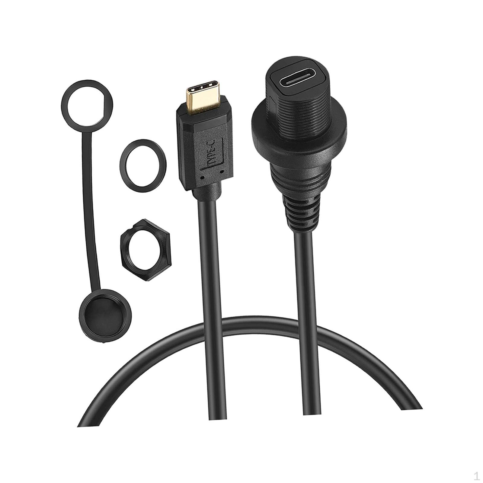 USB 3.1 Type C Кабель для передачи данных «папа-мама» Удлинитель Plug and Play Черный для яхт