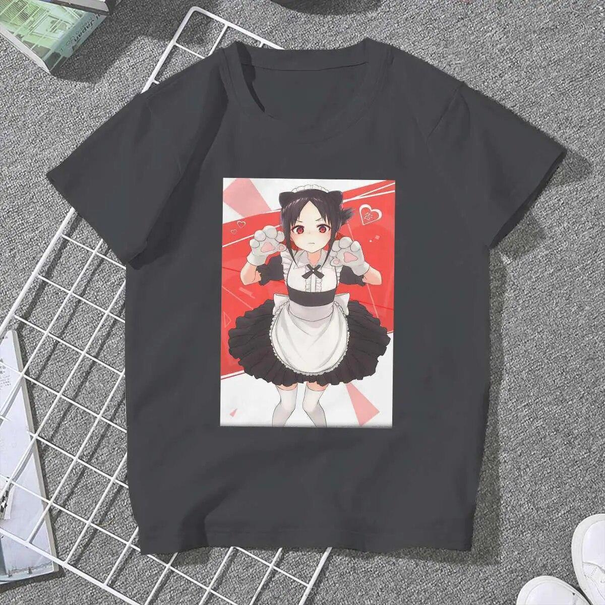 Классическая милая женская футболка для девочек Kaguya sama Love Is War Anime 5XL Blusas Harajuku, повседневные винтажные топы большого размера с короткими рукавами L