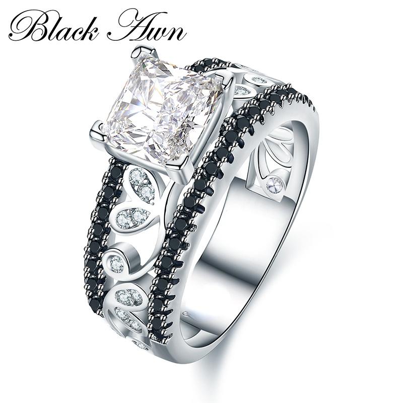 BLACK AWN женские черные обручальные кольца кольца ювелирные аксессуары подарок для женщин 10