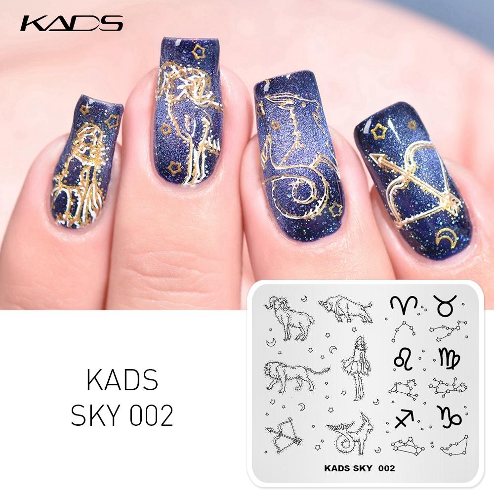 KADS Sky 002 дизайн волшебный мир созвездие шаблон печати штамповки ногтей пластины для дизайна ногтей штамп пластина маникюрный шаблон инструмент
