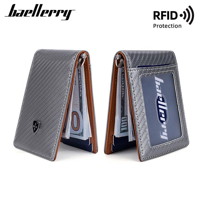 Baellerry Мужские короткие кошельки Винтажный дизайн Двойной кошелек Мода Наличные деньги Сумки Кошелек для монет 11cm*8.2cm*1.5cm чёрный