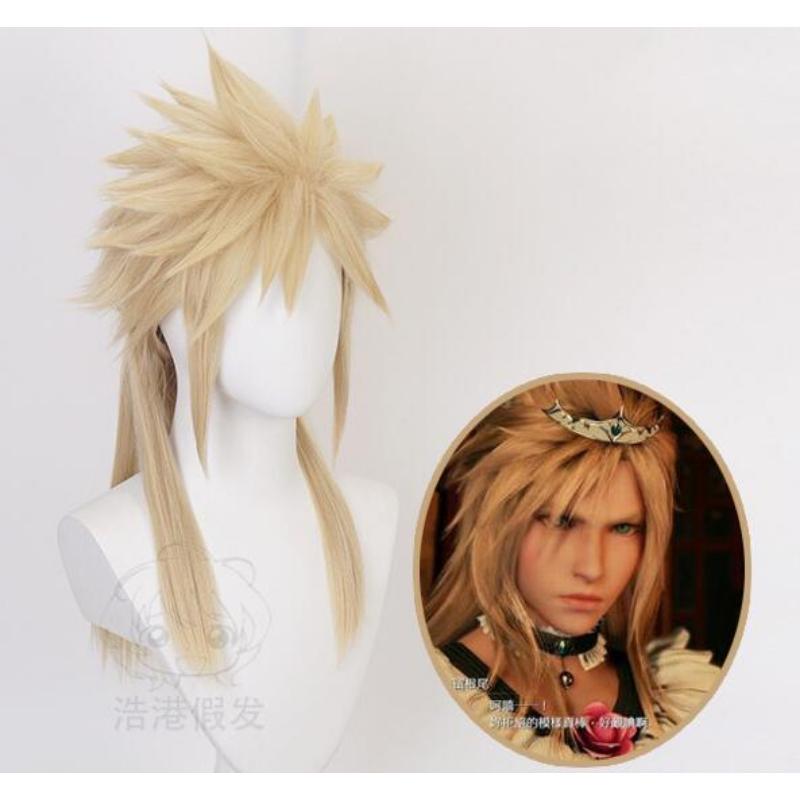 Мужские парики, короткий парик, аниме Final Fantasy VII Cloud Strife, карнавальный костюм, термостойкие синтетические волосы Anime бежевый