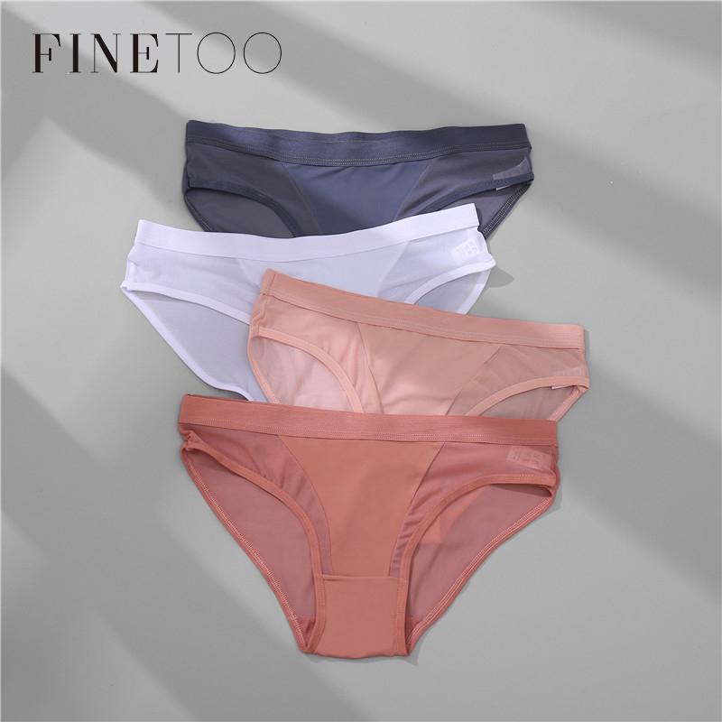 FINETOO, 3 шт., женские трусики, сексуальное женское белье, бесшовное женское нижнее белье, прозрачные трусы, женские трусики, интимные трусы для девочек XL