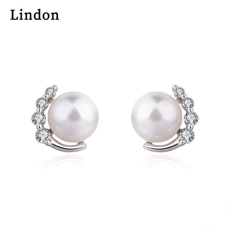 Женские серьги Lindon, подарок на свадьбу белый