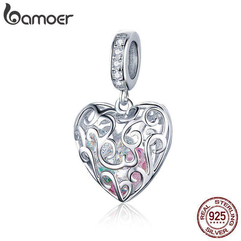 Ожерелья и подвески  Joom Подвески BAMOER из стерлингового серебра 925 пробы подходят для браслетов и браслетов, ажурная подвеска в форме сердца SCC1126