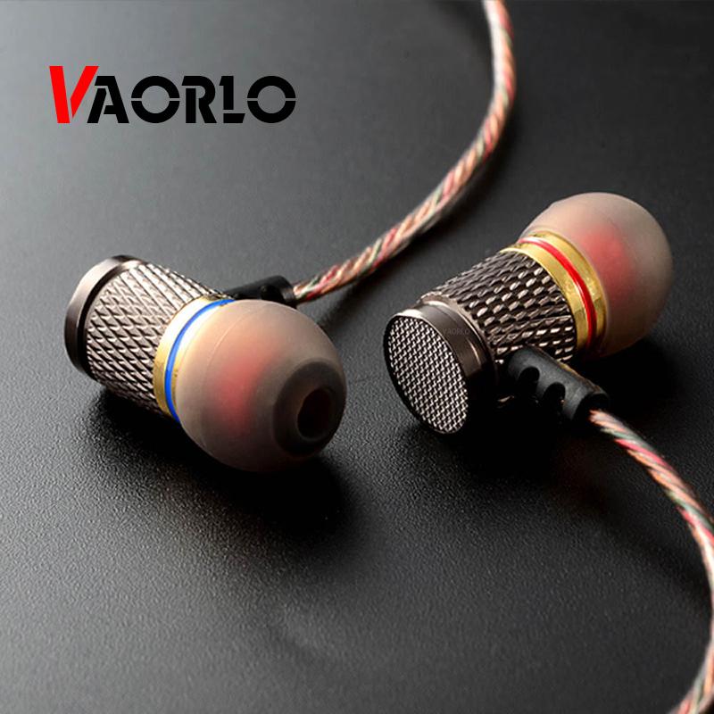 VAORLO металлические тяжелые басы со звуком 3,5 мм наушники Hi-Fi спортивные наушники-вкладыши с HD-микрофоном стерео золотой
