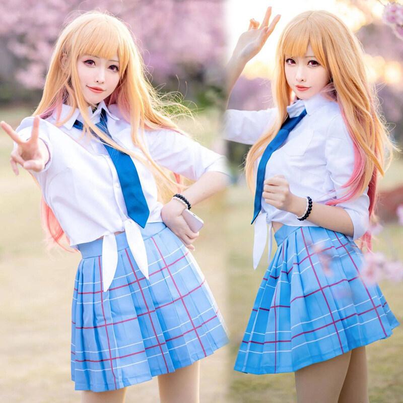 Косплей аниме My Dress Up Darling Marin Kitagawa JK, униформа, рубашка, юбка, карнавальный костюм на Хэллоуин, костюмы для косплея XS