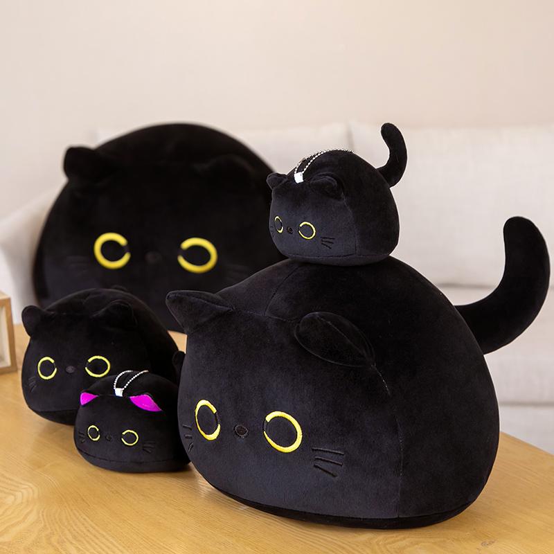 Приятный маленький кот, плюшевая игрушка-подвеска, пушистый котенок, как настоящая имитация животного, плюшевая игрушка, подарок для детей чёрный