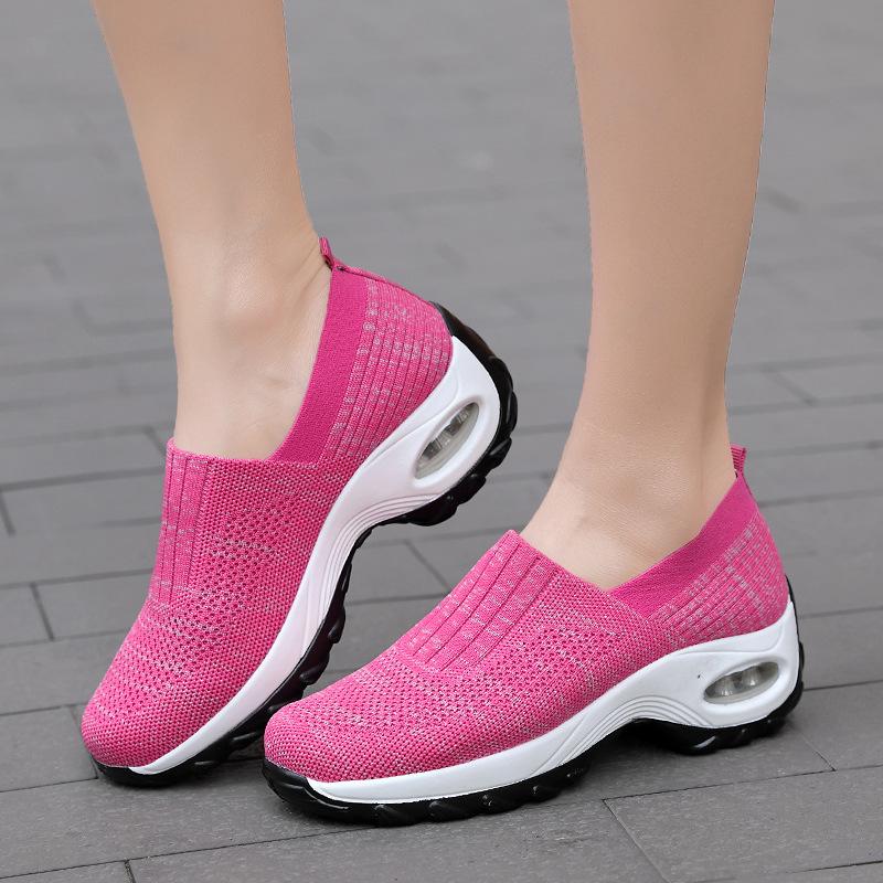 Jianbu Mother Shoes Дышащие чехлы для ног Средняя сетчатая спортивная обувь Повседневная толстая подошва Увеличивающая рок-женская обувь 35