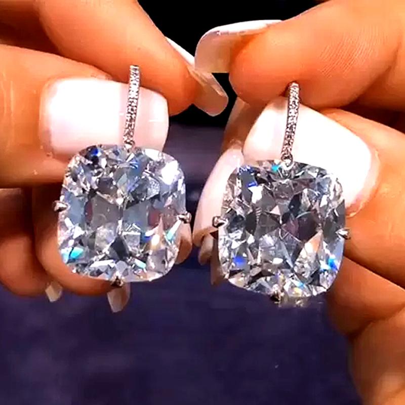 Серьги-подвески из белого кубического циркония для женщин, элегантные свадебные аксессуары для помолвки, модные украшения
