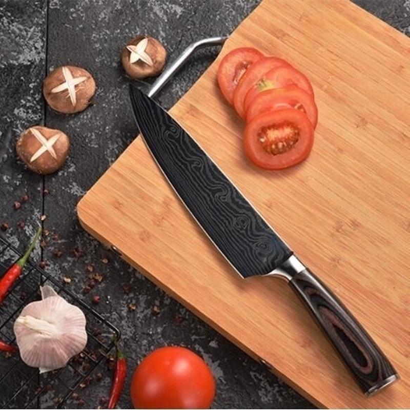 Кухонные ножи 8-дюймовый нож шеф-повара Кухонный нож из дамасской стали Кухонный нож из дамасской стали Кухонные принадлежности 1x 8inch knife