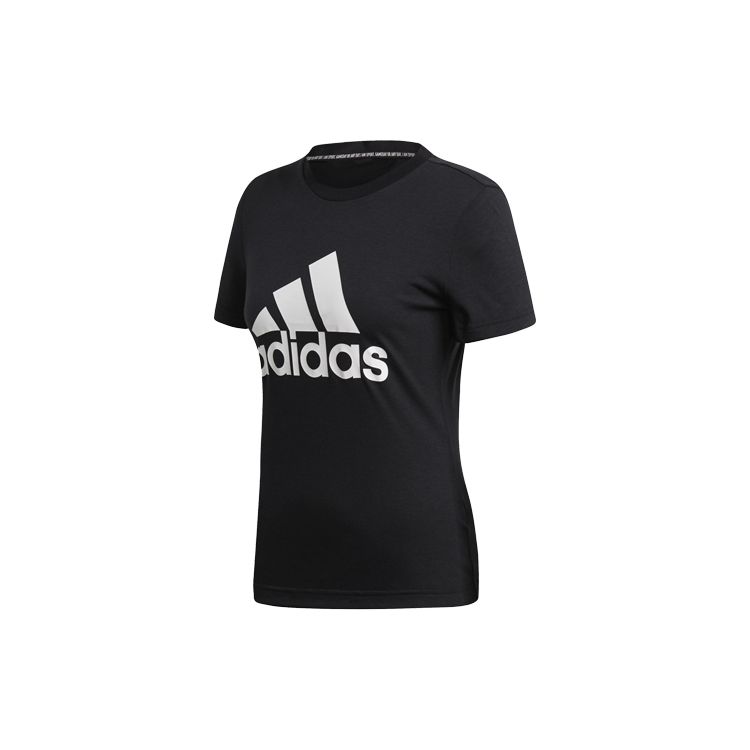 Adidas Logo Print Спортивная футболка с коротким рукавом Женские топы Черный DY7732 S
