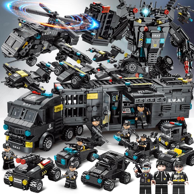 LELE 700 + шт. полицейские строительные блоки SWAT, игрушки для детей и мальчиков City SWAT