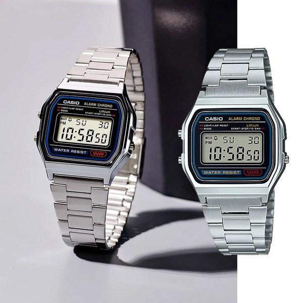 Винтажные квадратные металлические часы Casio A-158, наручные часы, повседневные студенческие пары