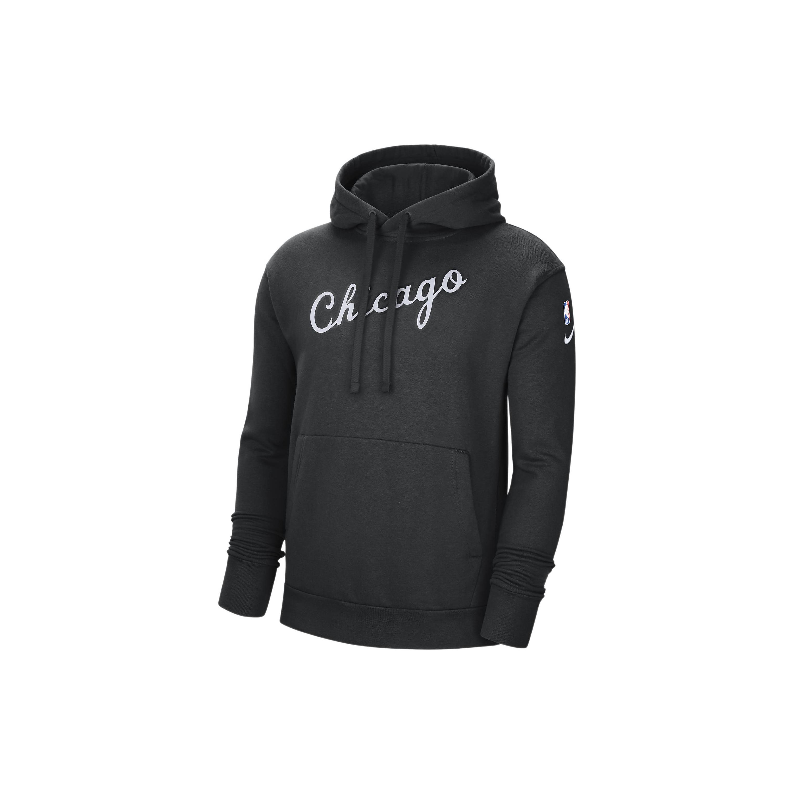 Флисовый пуловер Nike НБА с капюшоном Chicago Bulls Men Hoodie Black DB2309-010 M