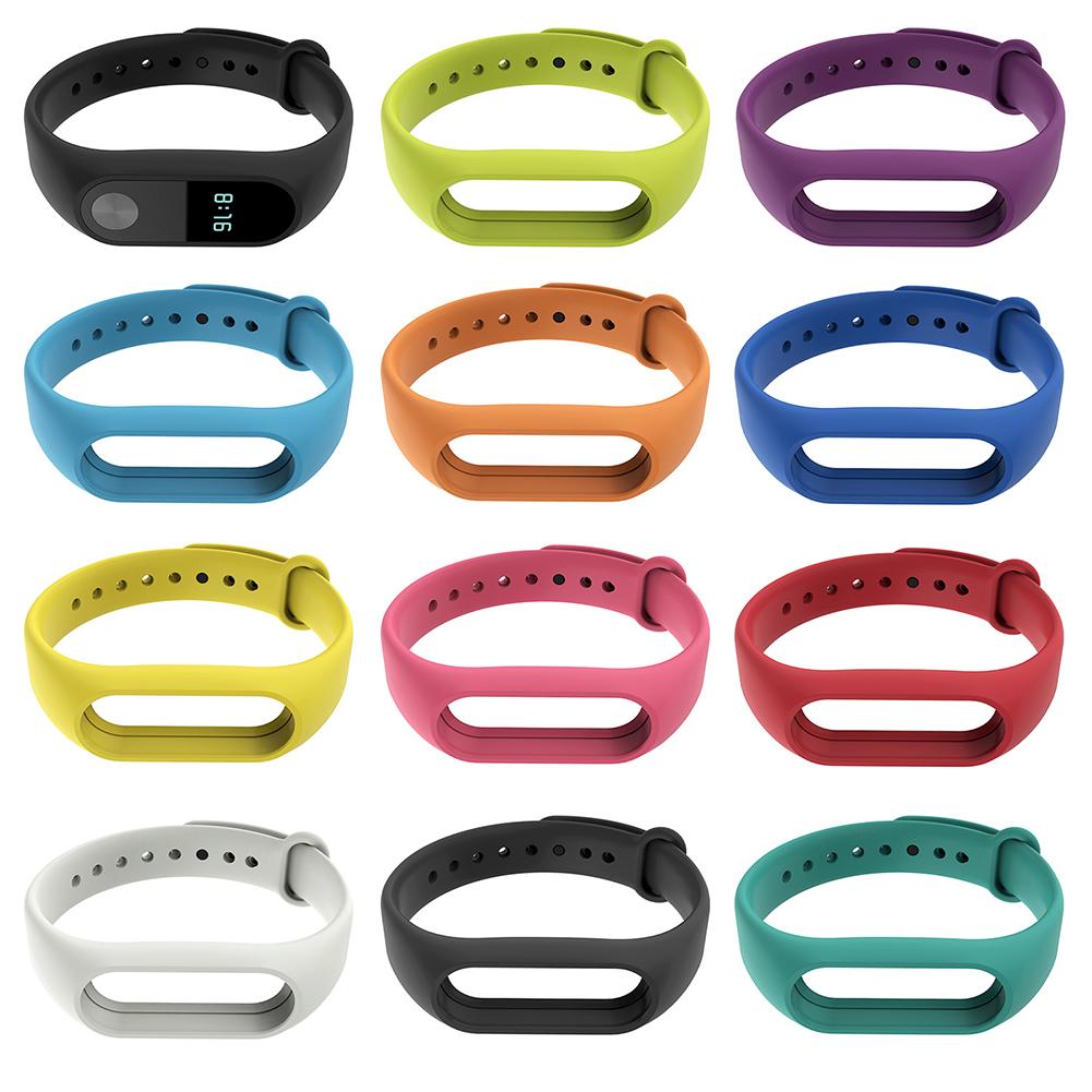 Mi Band 2 Ремешок для браслета Ремешок Miband Замена сплошного цвета силиконовый браслет белый