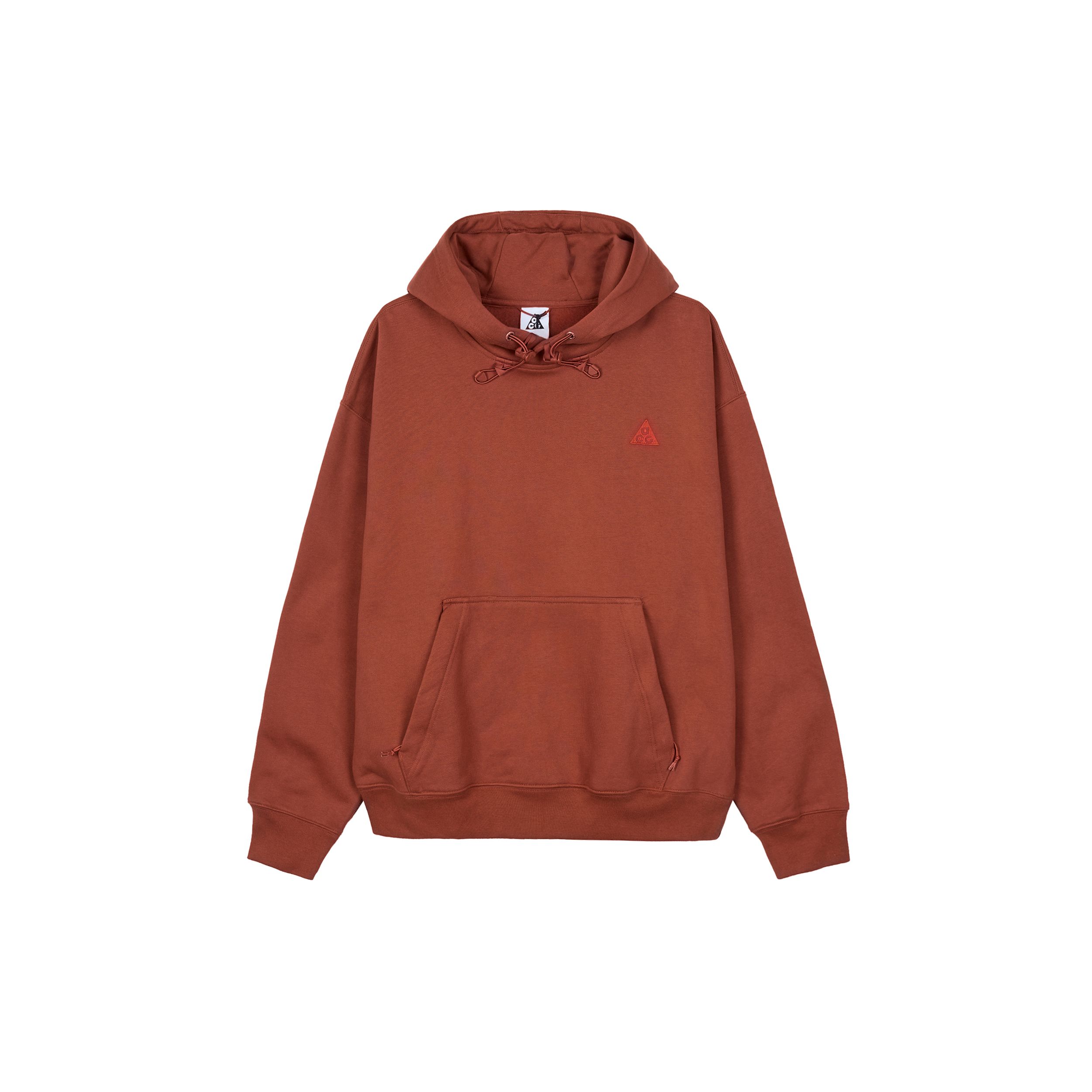 Мужские однотонные свободные толстовки с капюшоном Nike ACG Logo красно-коричневые CW4490-670 M