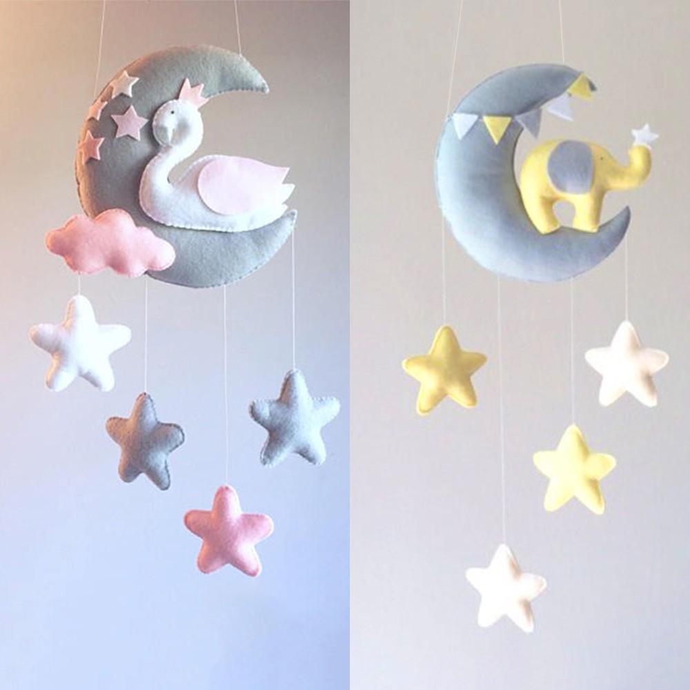 Лунный лебедь DIY детские погремушки мама игрушка ручной работы вращающаяся кроватка держатель для мобильных телефонов кровать заводная музыкальная шкатулка DIY Package